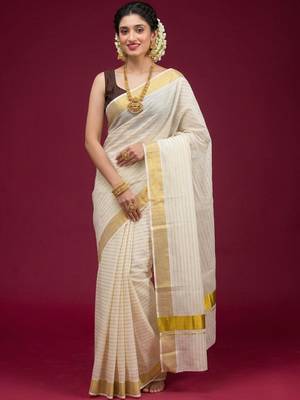 Pure Cotton Kasavu Saree 1