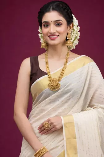 Pure Cotton Kasavu Saree