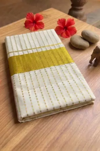 Pure Cotton Kasavu Saree