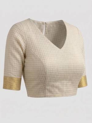 Checked Pure Cotton Designer Kasavu Saree 4
