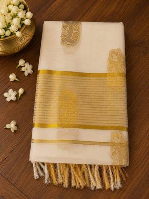 Woven Design Zari Pure Cotton Designer Kasavu Saree 4