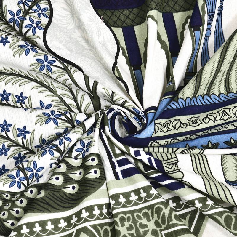 Cotton Screen Printed King Size Double Bed Bedsheet with 2 Pillow Covers