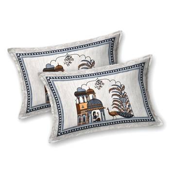 Cotton Screen Printed King Size Double Bed Bedsheet with 2 Pillow Covers 2