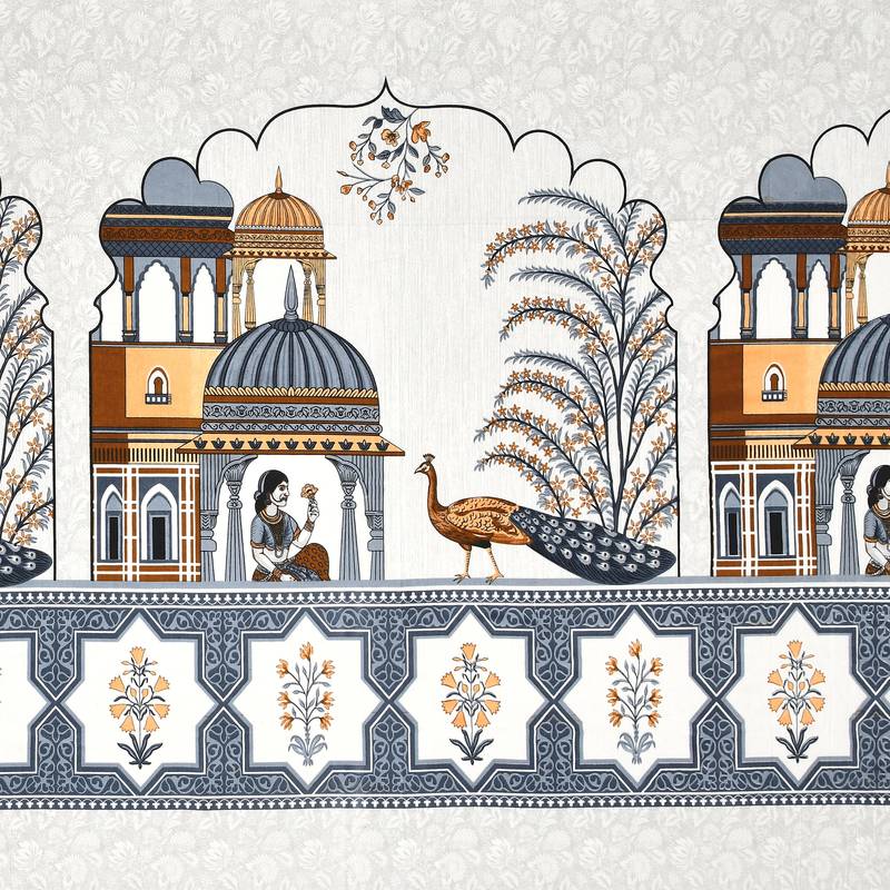 Cotton Screen Printed King Size Double Bed Bedsheet with 2 Pillow Covers