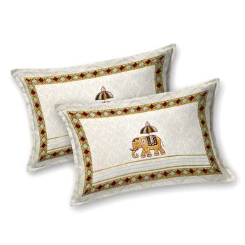 Cotton Screen Printed King Size Double Bed Bedsheet with 2 Pillow Covers 2