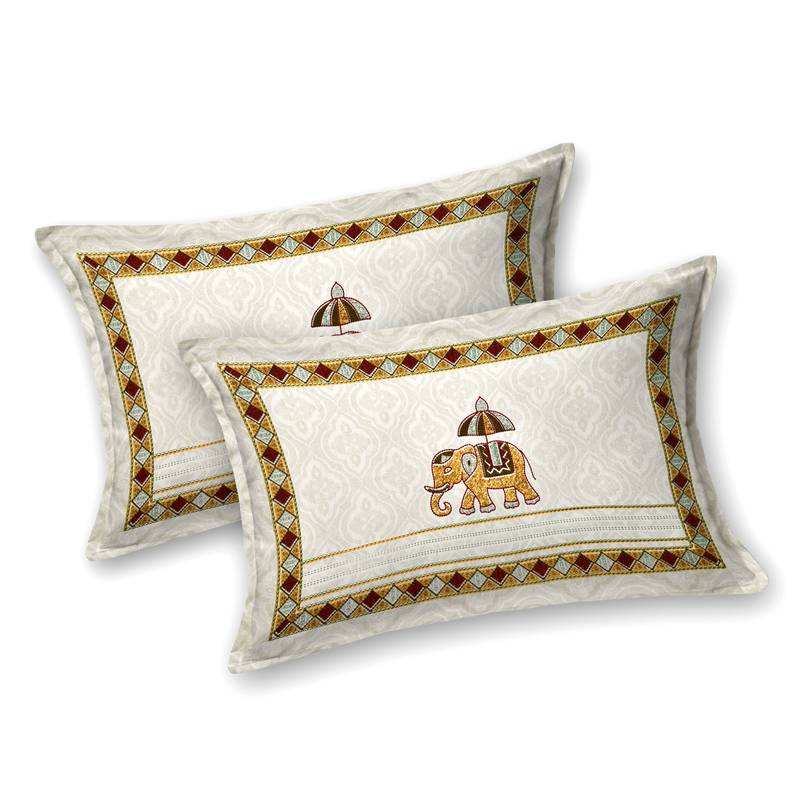 Cotton Screen Printed King Size Double Bed Bedsheet with 2 Pillow Covers