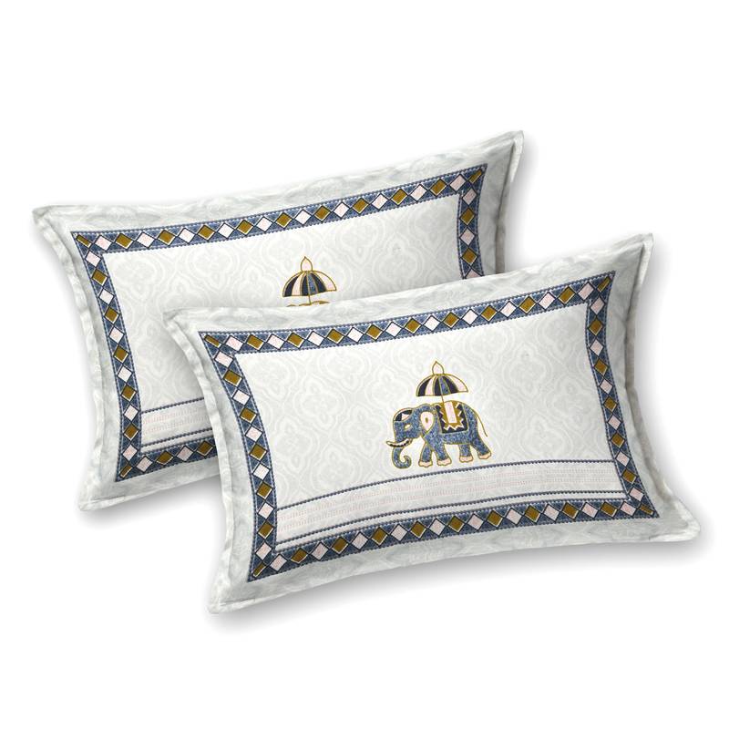 Cotton Screen Printed King Size Double Bed Bedsheet with 2 Pillow Covers
