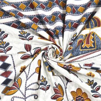 Cotton Screen Printed King Size Double Bed Bedsheet with 2 Pillow Covers 4