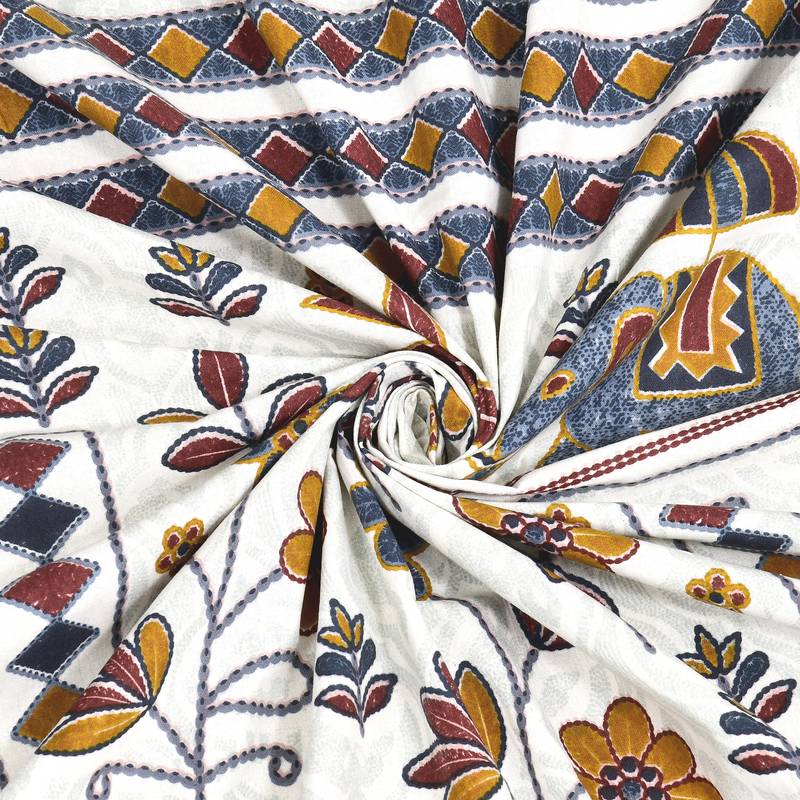 Cotton Screen Printed King Size Double Bed Bedsheet with 2 Pillow Covers