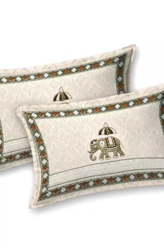 Cotton Screen Printed King Size Double Bed Bedsheet with 2 Pillow Covers