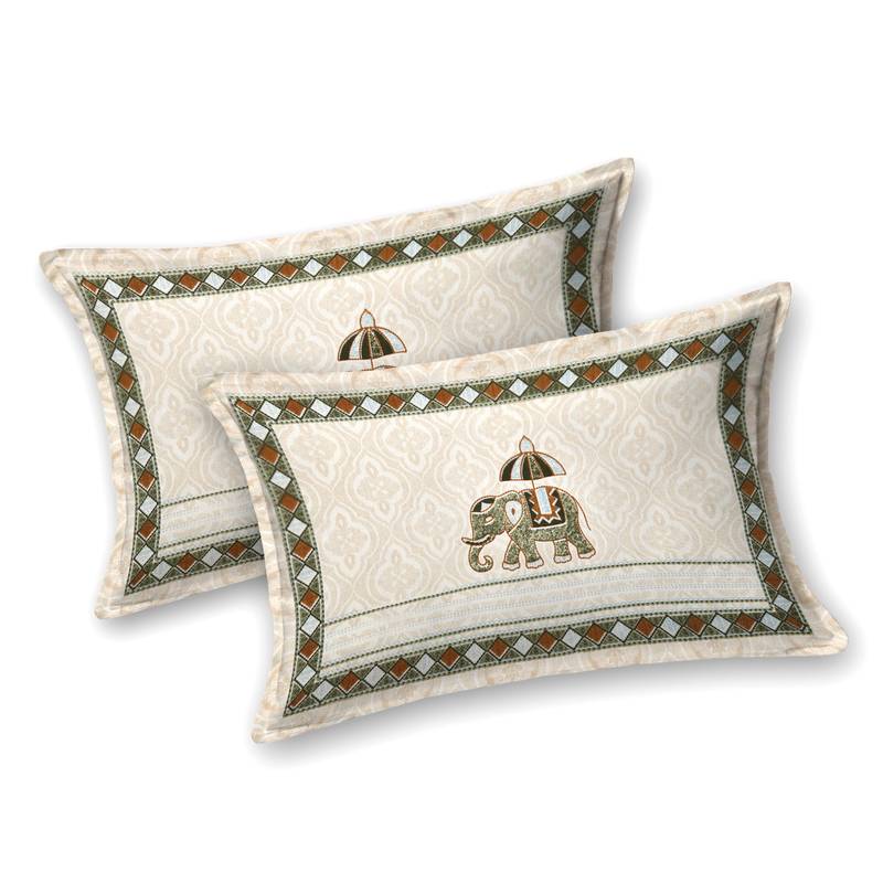 Cotton Screen Printed King Size Double Bed Bedsheet with 2 Pillow Covers