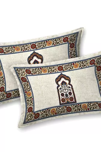 Cotton Screen Printed King Size Double Bed Bedsheet with 2 Pillow Covers