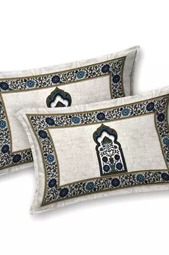 Cotton Screen Printed King Size Double Bed Bedsheet with 2 Pillow Covers