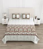 Cotton Screen Printed King Size Double Bed Bedsheet with 2 Pillow Covers