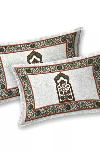 Cotton Screen Printed King Size Double Bed Bedsheet with 2 Pillow Covers