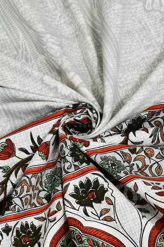 Cotton Screen Printed King Size Double Bed Bedsheet with 2 Pillow Covers