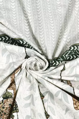 Cotton Screen Printed King Size Double Bed Bedsheet with 2 Pillow Covers