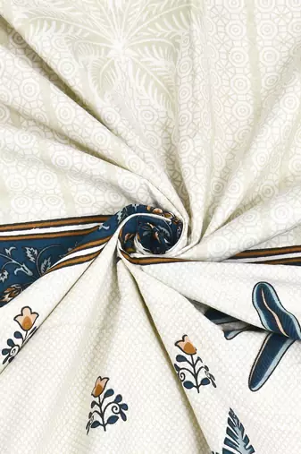 Cotton Screen Printed King Size Double Bed Bedsheet with 2 Pillow Covers