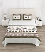 Cotton Screen Printed King Size Double Bed Bedsheet with 2 Pillow Covers