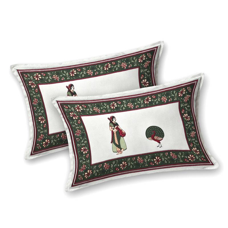 Cotton Screen Printed King Size Double Bed Bedsheet with 2 Pillow Covers