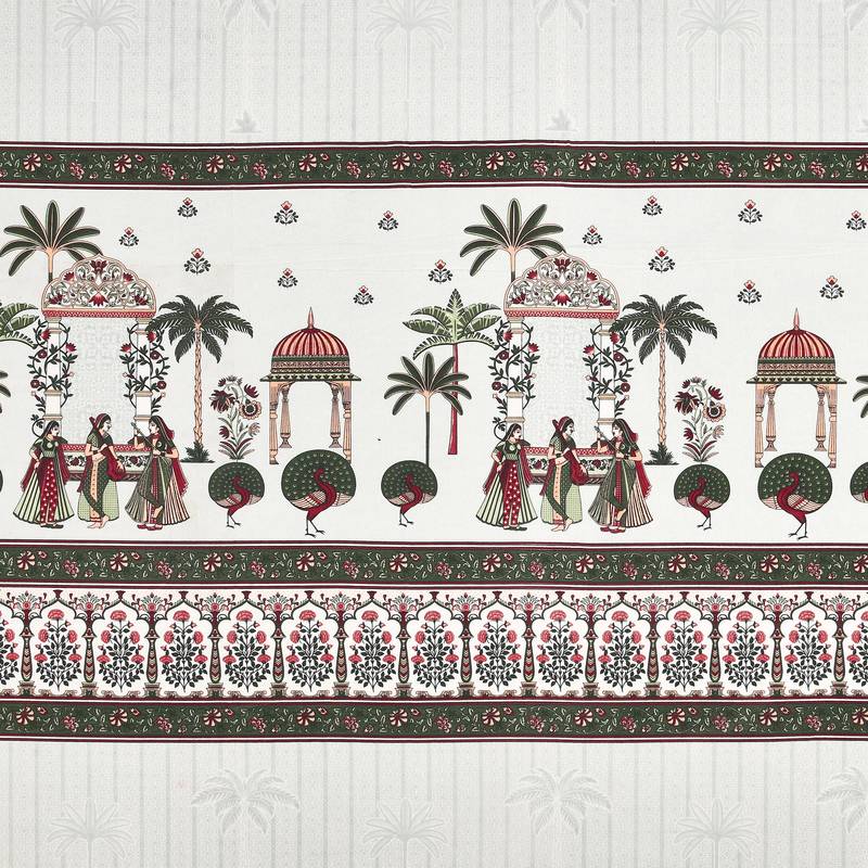 Cotton Screen Printed King Size Double Bed Bedsheet with 2 Pillow Covers