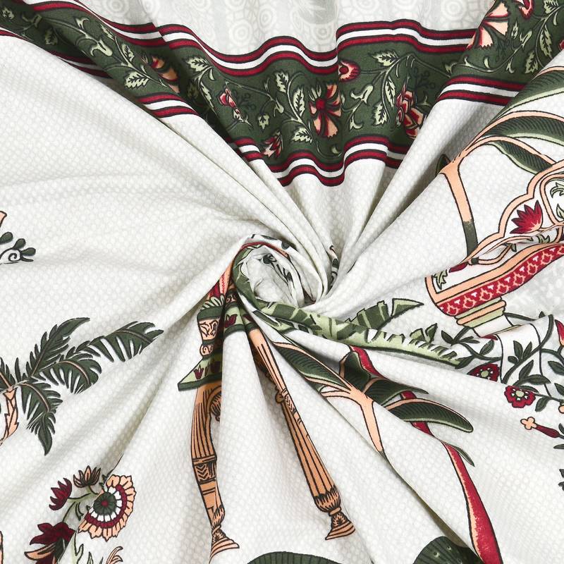 Cotton Screen Printed King Size Double Bed Bedsheet with 2 Pillow Covers