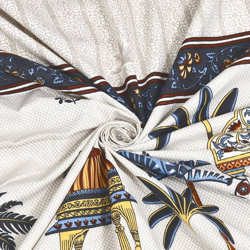 Cotton Screen Printed King Size Double Bed Bedsheet with 2 Pillow Covers