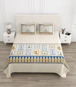 Cotton Screen Printed King Size Double Bed Bedsheet with 2 Pillow Covers