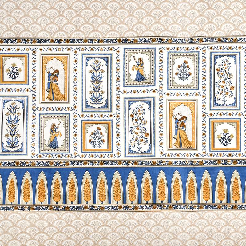 Cotton Screen Printed King Size Double Bed Bedsheet with 2 Pillow Covers