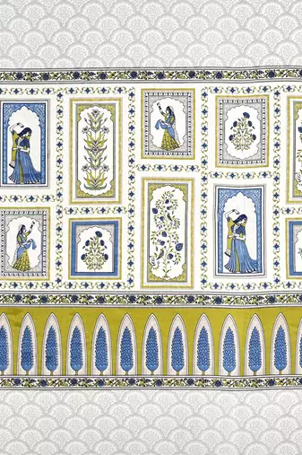 Cotton Screen Printed King Size Double Bed Bedsheet with 2 Pillow Covers