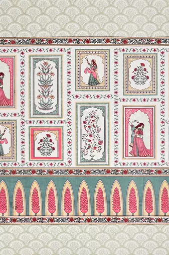 Cotton Screen Printed King Size Double Bed Bedsheet with 2 Pillow Covers