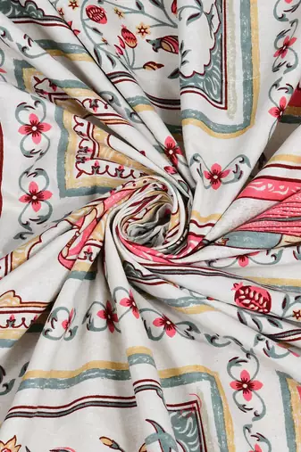 Cotton Screen Printed King Size Double Bed Bedsheet with 2 Pillow Covers