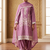Pink embroidered kurti with sharara & border dupatta