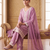 Pink embroidered kurti with sharara & border dupatta