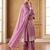 Pink embroidered kurti with sharara & border dupatta