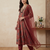 Women floral printed anarkali kurta set with dupatta & pant