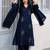 Deep blue embroidered kurta set with pants & lace work dupatta