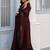 Deep maroon embroidered kurta set with pants & lace work dupatta