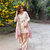 Designer cream floral print kurta with farshi plazo bottom & dupatta set for women