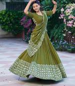 Women's Cotton Chanderi Batik Print Gopidress Lehenga Choli Set