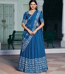 Women's Cotton Chanderi Batik Print Gopidress Lehenga Choli Set