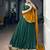 Women Green Chinon free size Navratri Lehenga Choli with Bandhani Dupatta