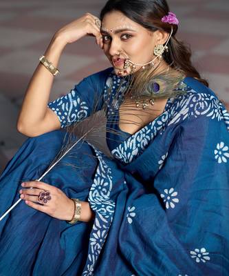 Women's Lightweight Cotton Chanderi Natural Batik Print Gopidress Lehenga Choli Set. 2