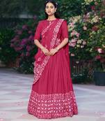 Women's Cotton Chanderi Batik Print Gopidress Lehenga Choli Set