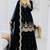 black color cording embroidery sequin work kurti sharara set