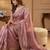 Onion Pink Color Beeds Work Silk Blend Saree
