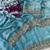 Sky Blue Color Beeds Work Silk Blend Saree