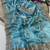 Sky Blue Color Beeds Work Silk Blend Saree