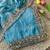 Sky Blue Color Beeds Work Silk Blend Saree
