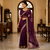 Wine Color Beeds Work Silk Blend Saree